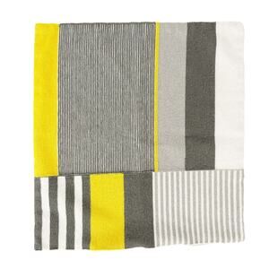 Lananas throw PILLOW gray white yellow COVER modern color block 16" x 17"